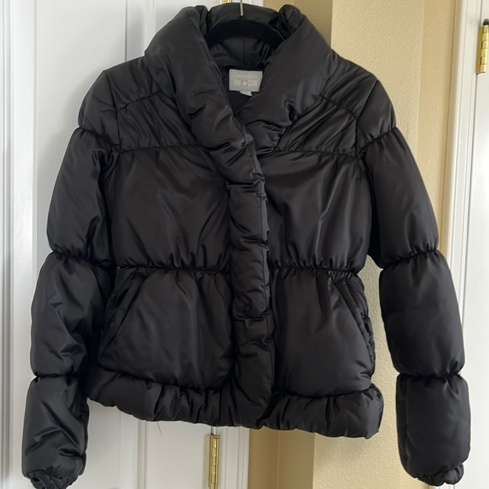 Converse Black Women Puffer Coat. Size XS.